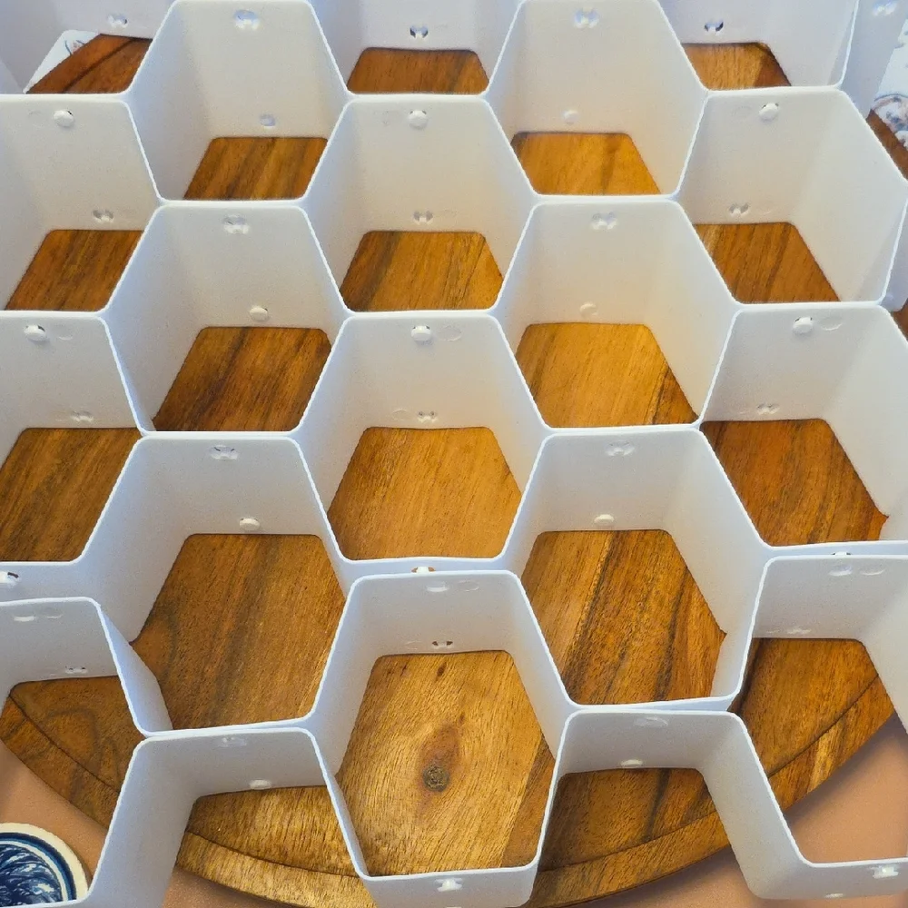 Source Unknown White Honeycomb Drawer Divider Grid Organizer